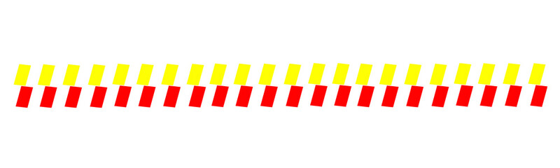 Obraz premium Colorful decorative border element featuring a long row of skewed yellow and red blocks.