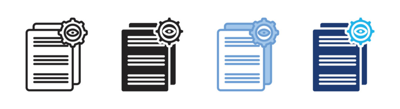Technical documentation icon set multiple style collection