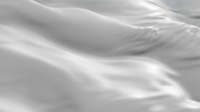 Elegant white silk fabric flowing in soft abstract waves