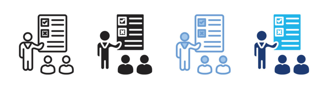 Skill test icon set multiple style collection