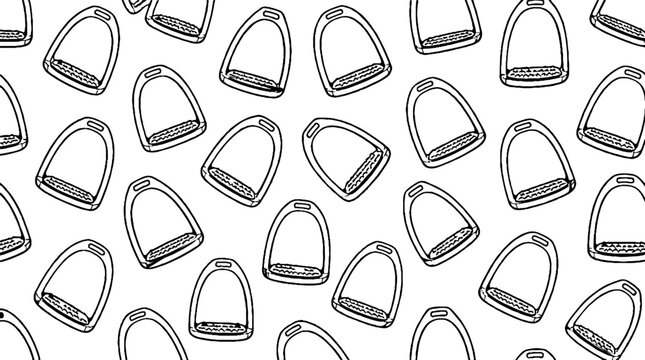 Repeating pattern of black and white stirrups.