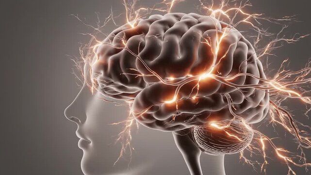 Human brain with neural activity