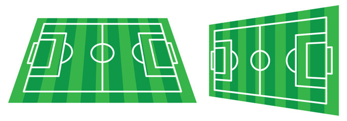 Football fields top view. global football top view. Green grass field background vector illustration. © Gemivector5