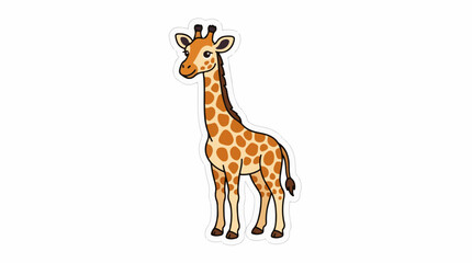 Obraz premium A cartoon giraffe with orange and brown spots