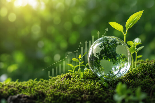 Sustainable Business Growth Visualized by Living Tree Performance Trend Concept