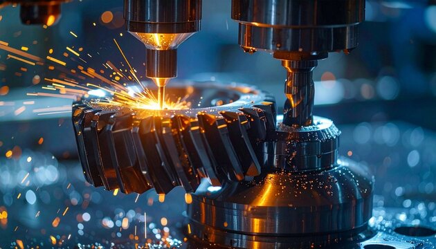 Close up of glowing hot metal being forged on anvil.