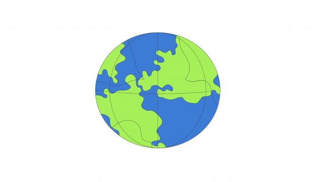 Rebuilding world 2D animation. Global restoration. Earth renewal. Environmental resilience. Hands repairing broken globe animated cartoon flat concept metaphor 4K video on transparent background