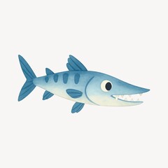 Obraz premium Playful cartoon fish illustration.