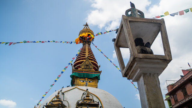 Kaathe Swayambhu Shree Gha Chaitya in Kathmandu Nepal, Mini Replica of Swayambhunath Stupa