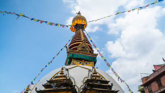 Kaathe Swayambhu Shree Gha Chaitya in Kathmandu Nepal, Mini Replica of Swayambhunath Stupa