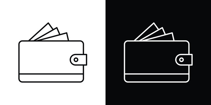 Cryptocurrency wallet icon in line. Editable stroke. Vector illustration.