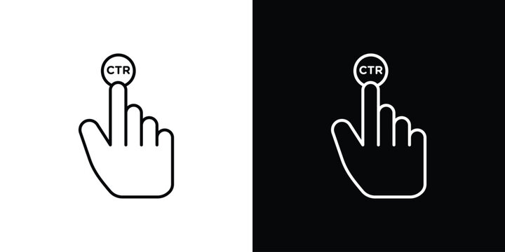 CTR icon in line. Editable stroke. Vector illustration.