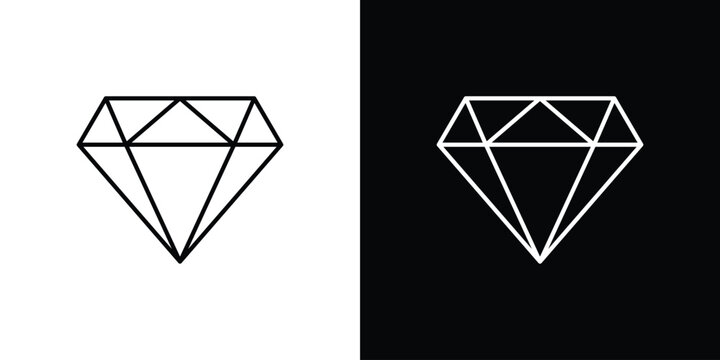 Diamond icon in line. Editable stroke. Vector illustration.