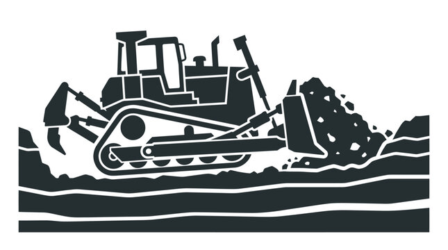 Bulldozer Construction Vector Illustration
