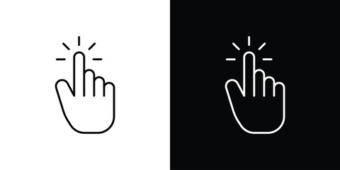 Fototapeta premium Hand click icon in line. Editable stroke. Vector illustration.