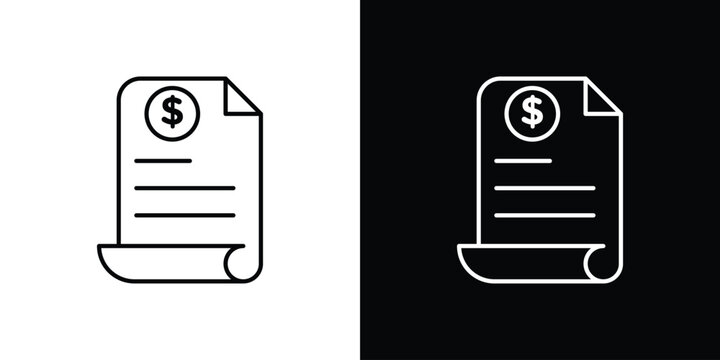 Invoice payment icon in line. Editable stroke. Vector illustration.