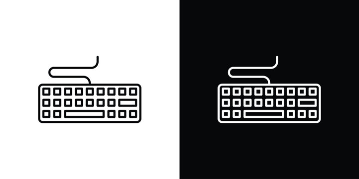 Keyboard icon in line. Editable stroke. Vector illustration.