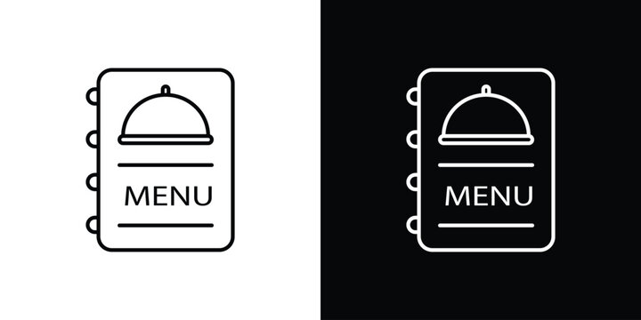 Menu icon in line. Editable stroke. Vector illustration.