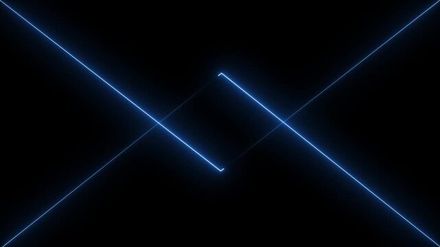 blue luminous crossing lines with diamond shape motion graphics.