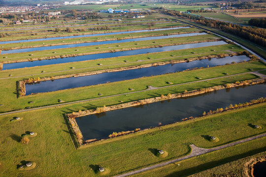 Oczyszczalnia sciekow in Legnicy aerial view