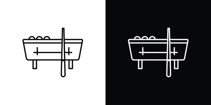 Pool table icon in line. Editable stroke. Vector illustration.