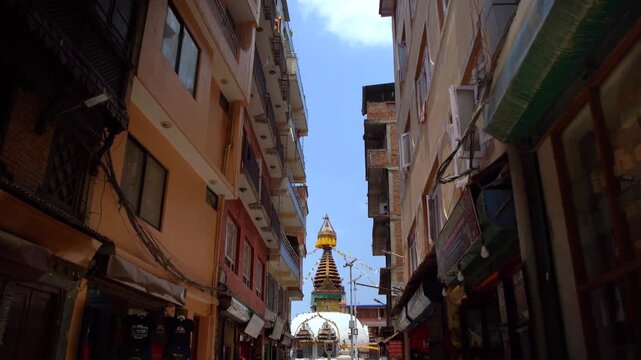 Kaathe Swayambhu Shree Gha Chaitya in Kathmandu Nepal, Mini Replica of Swayambhunath Stupa