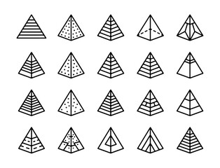Fototapeta premium Geometric pyramids in a line a modern and minimalist design