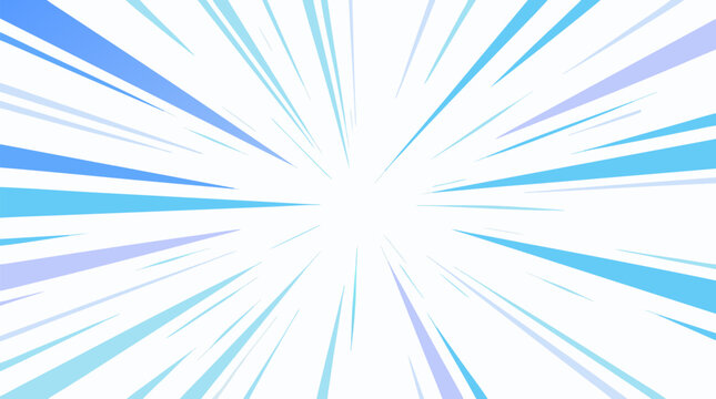 Dynamic speed lines zooming forward like warp speed or hyperspace jump, minimalist flat vector illustration on light background, abstract representation of movement, velocity, and fast motion.