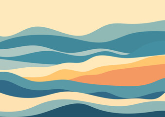 Abstract background with a minimal Mediterranean themed landscape © Kirsty Pargeter