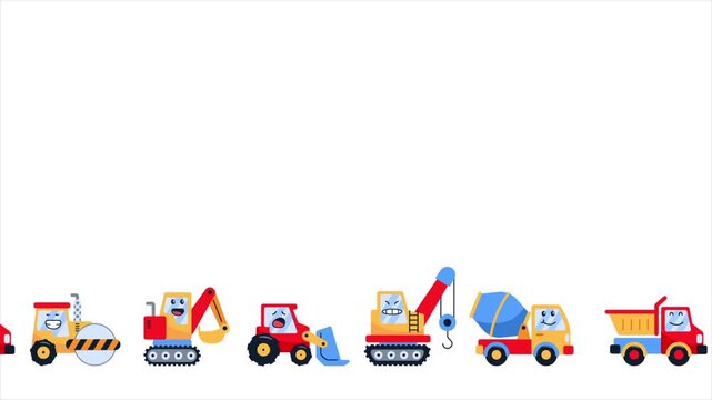 Scrolling Characters Of Construction Vehicle