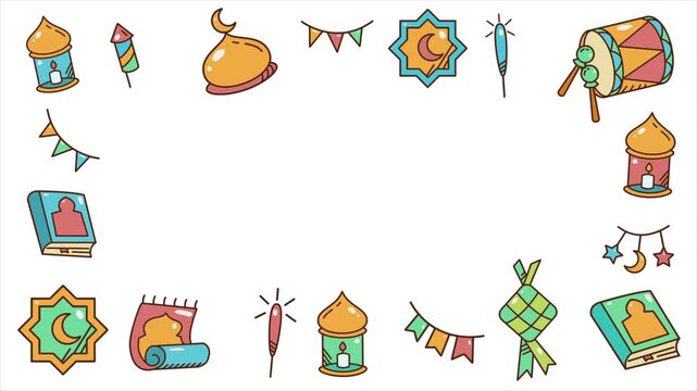 Cute Doodle Ramadan Vibes Element Background