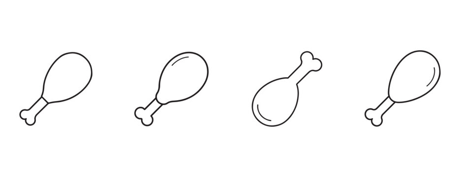 chicken drumsticks in different orientations on white background