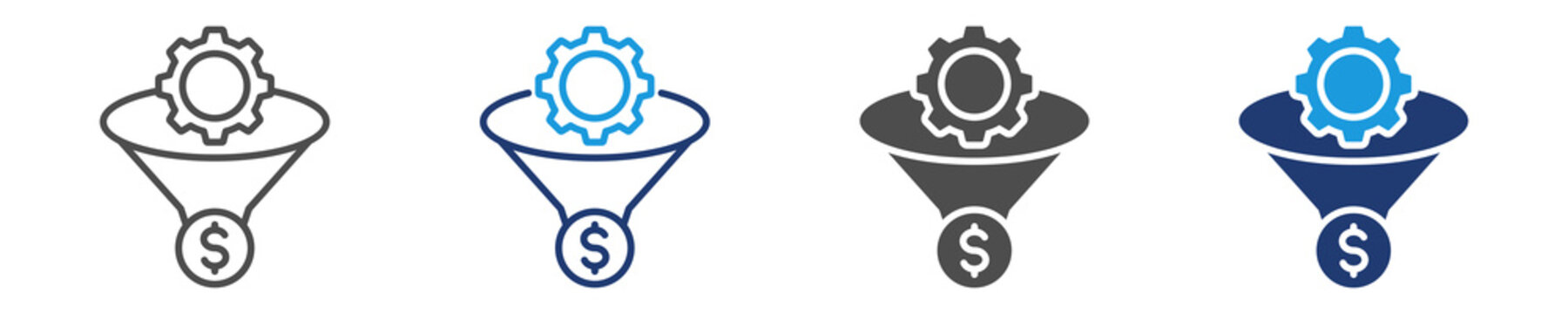 conversion rate icon set multiple style