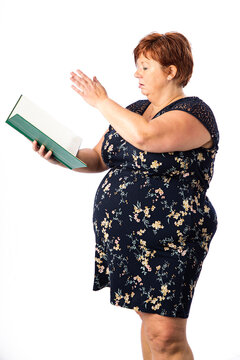 woman teaching from a book