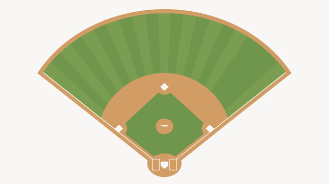 A professional baseball home plate diamond layout featuring clean lines and a minimalist flat vector design, perfect for sports enthusiasts and athletic competition concepts on a light backdrop.