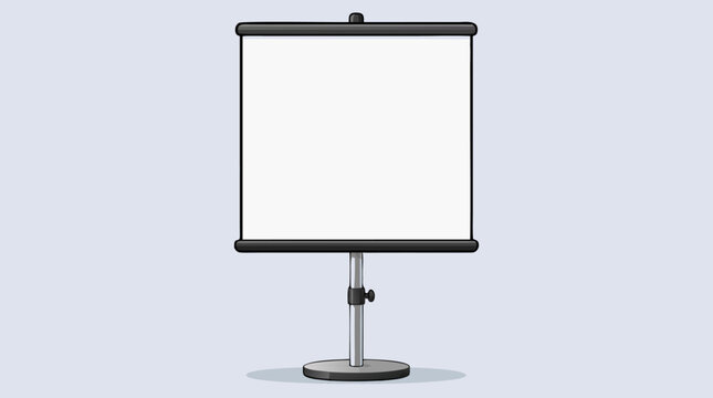 Generic presentation easel board on a tripod stand, flat vector illustration of a blank office whiteboard or seminar display board for corporate training on a clean light background.