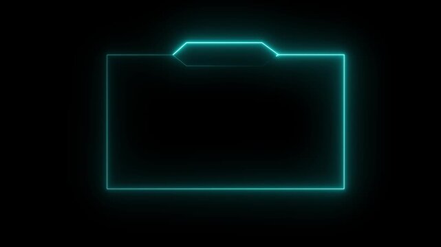 cyne glowing neon text frame animation box frame neon frame overlay animation video 4k.video