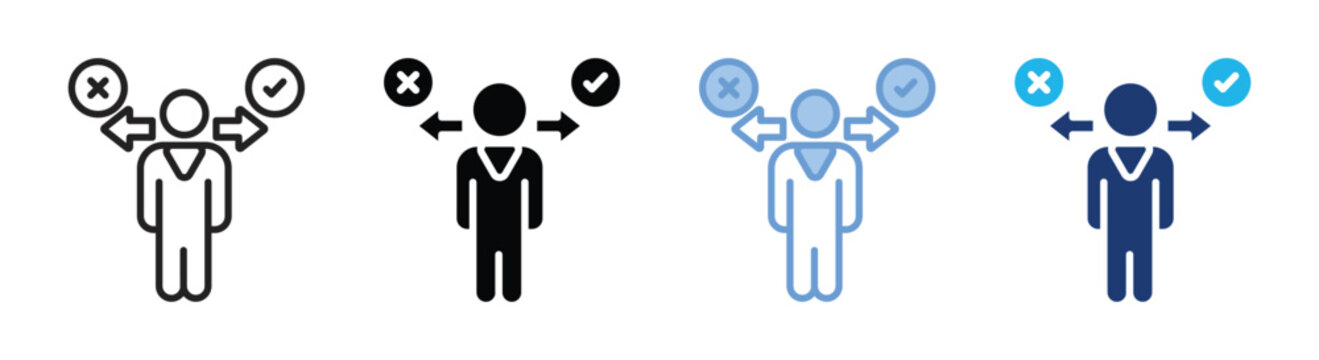 Decision icon set multiple style collection