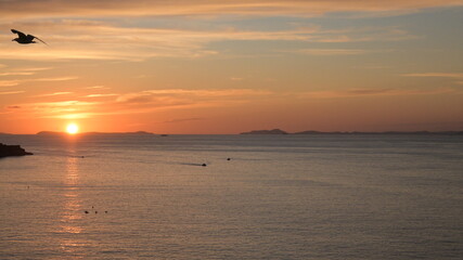 Fototapeta premium Golden Sunset Over the Mediterranean Sea