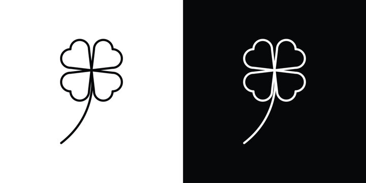 Clover icon. linear symbols in black and white