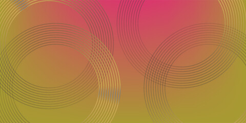 Abstract design with vibrant pink and green background. Yellow arcs create dynamic patterns. Bold colors and arcs make the design visually striking and modern. Colorful background with design © nopi