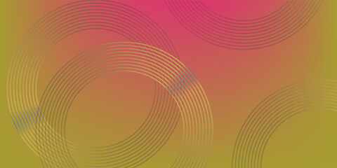 Abstract design with vibrant pink and green background. Yellow arcs create dynamic patterns. Bold colors and arcs make the design visually striking and modern. Colorful background with design © nopi