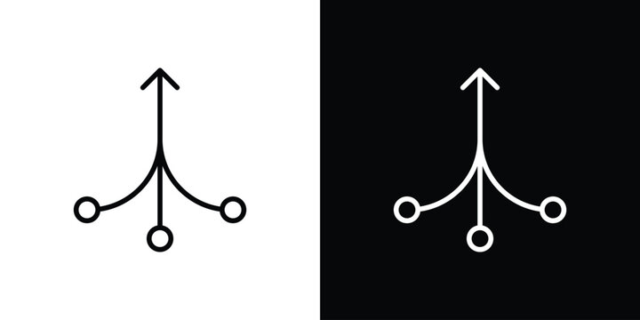 Consolidation icon. linear symbols in black and white