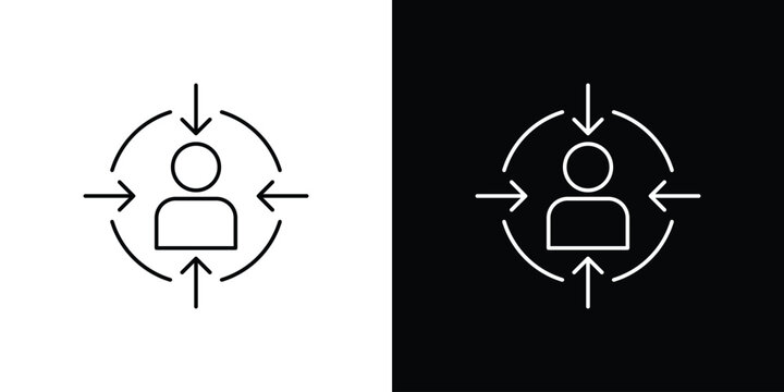 Customer centricity icon. linear symbols in black and white