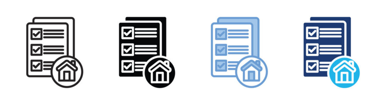 Property planning icon set multiple style collection