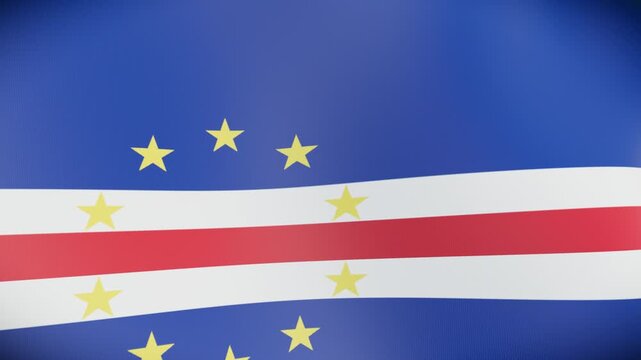 Dynamic Cabo Verde African 3D Flag, a solid corporate video background for infinite loop chroma key compositing