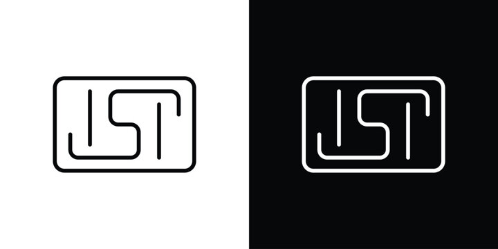 ISI mark icon. linear symbols in black and white