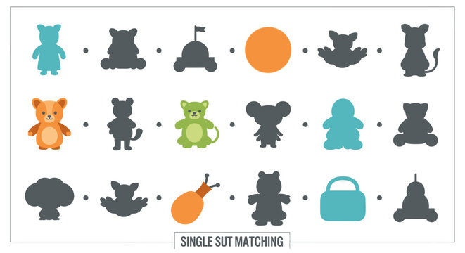 Shadow matching educational game for children