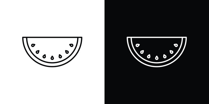 Melon icon. linear symbols in black and white