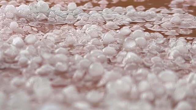 The hail seen since close up
